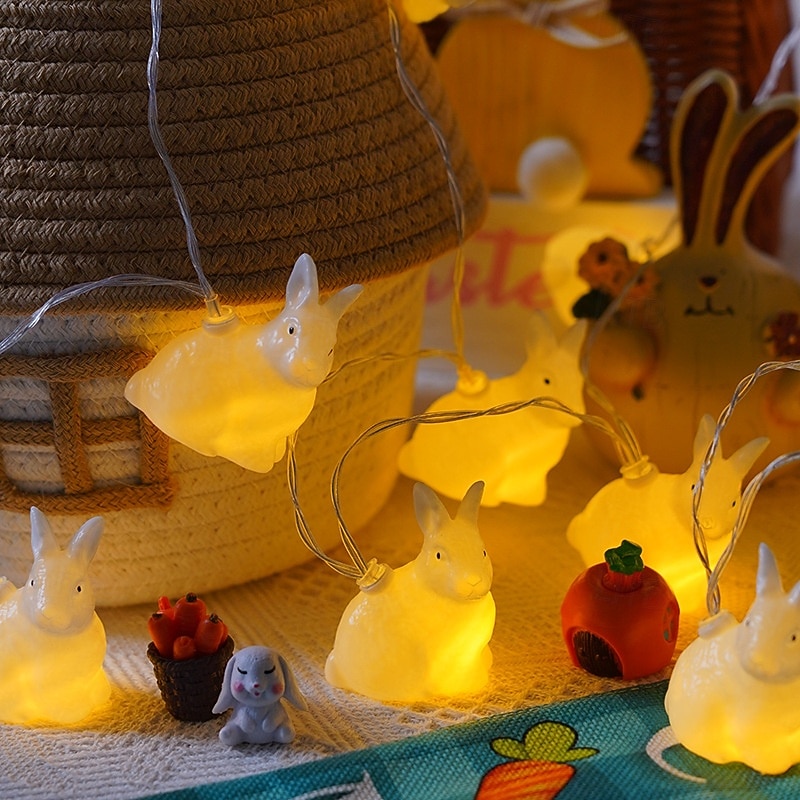 Wielkanocne lampki choinkowe zasilane bateryjnie, dekoracje LED, wiosenne lampki choinkowe do domu, do wewnątrz i na zewnątrz, do koszyka wielkanocnego, na imprezę, do sypialni, na sezon 2026 - $16.99 –P3