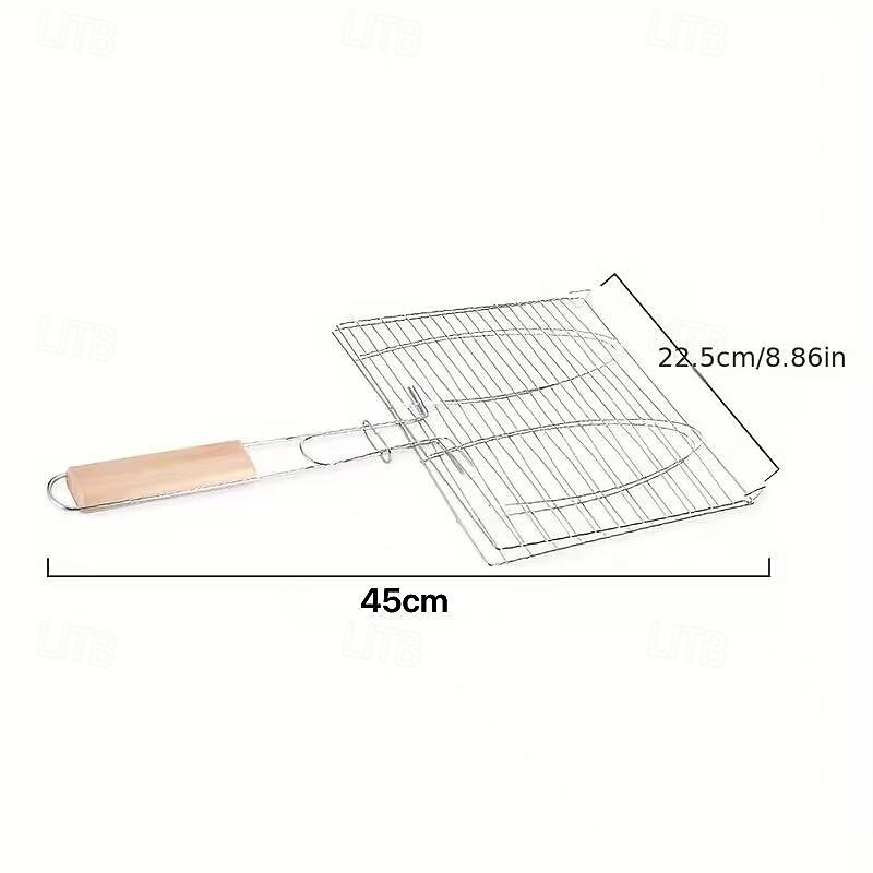 stor grillkorg i rostfritt stål - vikbar rostfri nätklämma tillagas jämnt av grönsaker, kött och skaldjur 2026 - $17.99 –P5