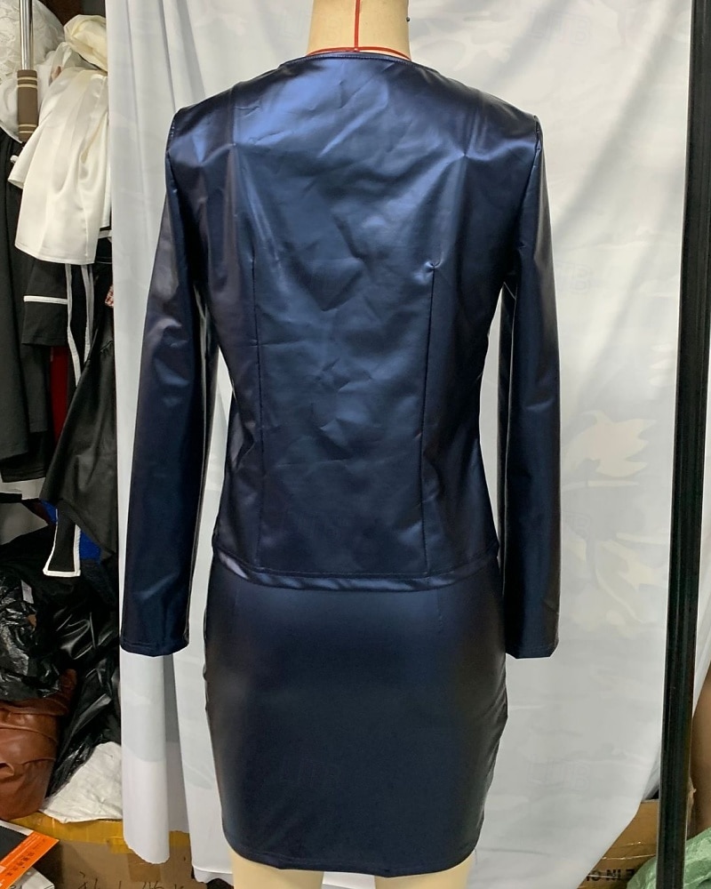 Women's Long Dress Maxi Dress Casual Dress Work Dress Dress Set Elegant Fashion Modern Daily Office Vacation Regular Fit Plain Long Sleeve Crew Neck Burgundy Navy Blue Spring Fall Winter 2026 - $38.99 –P4