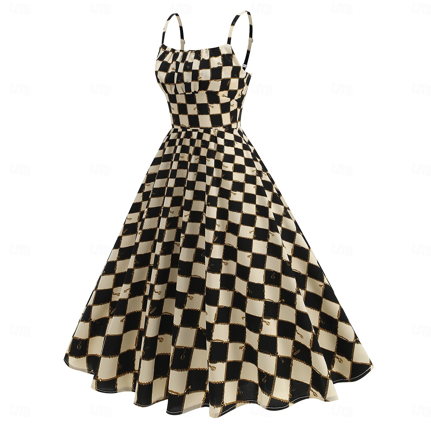 Anni 1950 Retrò Vintage Rockabilly Midi Vestito Abito Swing Vestito Svasato Canotta A quadri Aderente & Svasato Costume Per donna Carnevale San Valentino Casuale Ritorno a casa Festa a tema retrò del 2026 a $49.99 –P2