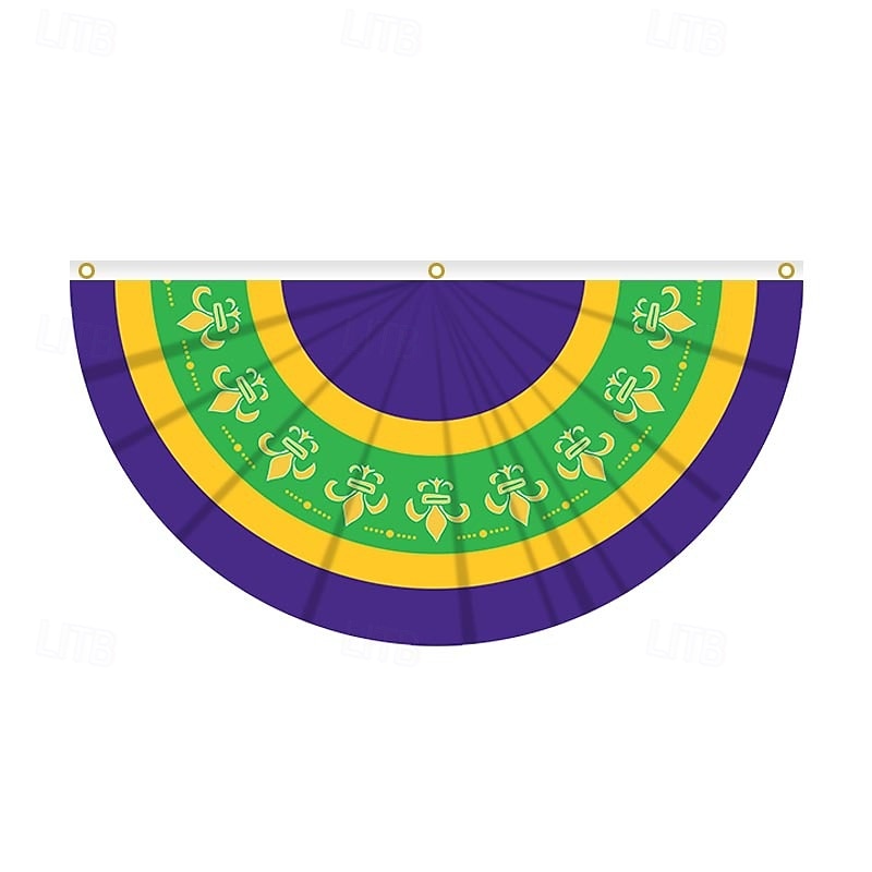 Brazil Carnival Flag, Mardi Gras Half Flag, Carnival Party Decorations, Festive Atmosphere, Colorful Festival Flag for Home, Parade, and Outdoor Event Decor 2026 - $6.99 –P5