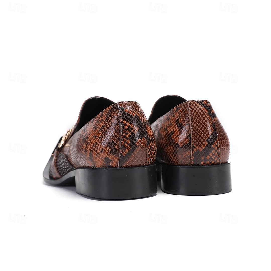 Herr Tofflor och Slip-Ons Formella skor Finskor Promenad Läder Italienskt fullkornigt kohud Bekväm Halksäker Loafers Röd Brun 2026 - $119.99 –P6