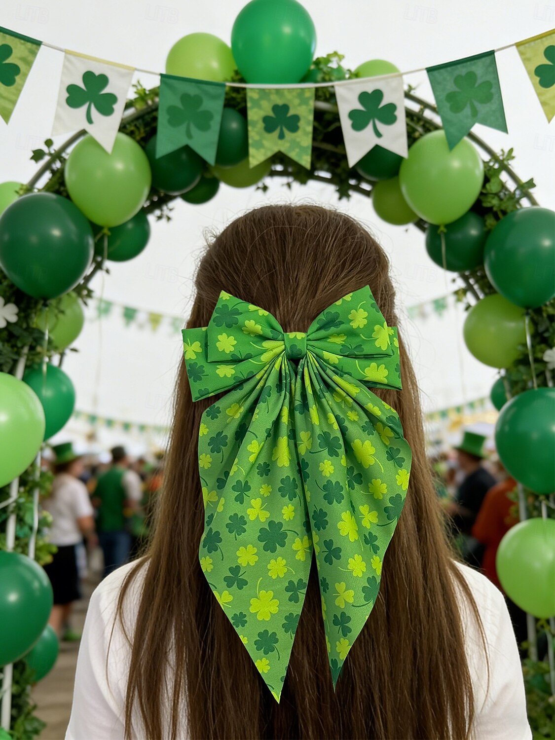 Γυναικείο σετ 3 κλιπ μαλλιών με φιόγκο τριφύλλι για την ημέρα του Αγίου Πατρικίου, oversized ιρλανδέζικες πράσινες κορδέλες, εορταστικά αξεσουάρ μαλλιών με τριφύλλι για γυναίκες &κορίτσια, ιδανικά για 2026 - $11.99 –P6