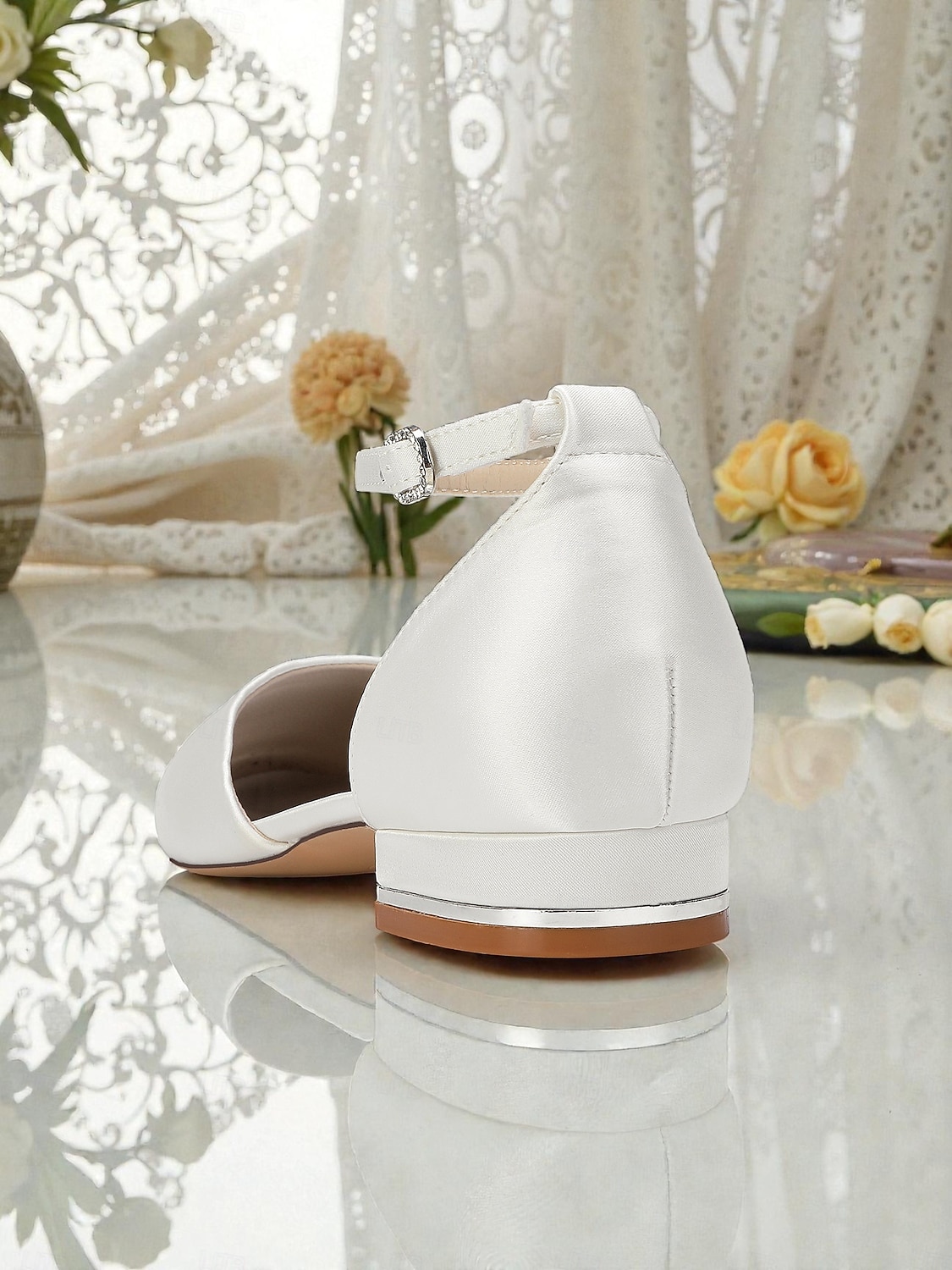 décolleté da donna con tacco basso e cinturino alla caviglia in raso bordeaux - eleganti scarpe da sera minimaliste per la mamma della sposa, matrimonio chic in città &eventi formali del 2026 a $59.99 –P7