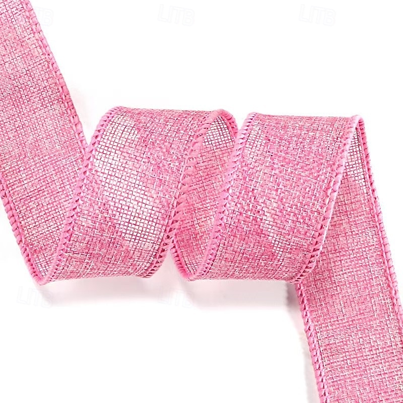 4 rollos de cinta de Pascua con alambre, arpillera rústica, cinta de alambre colorida para corona de Navidad, Halloween, otoño, lazo, artesanía, envoltura de regalos, fiesta, decoración bohemia 2026 - $9.99 –P2