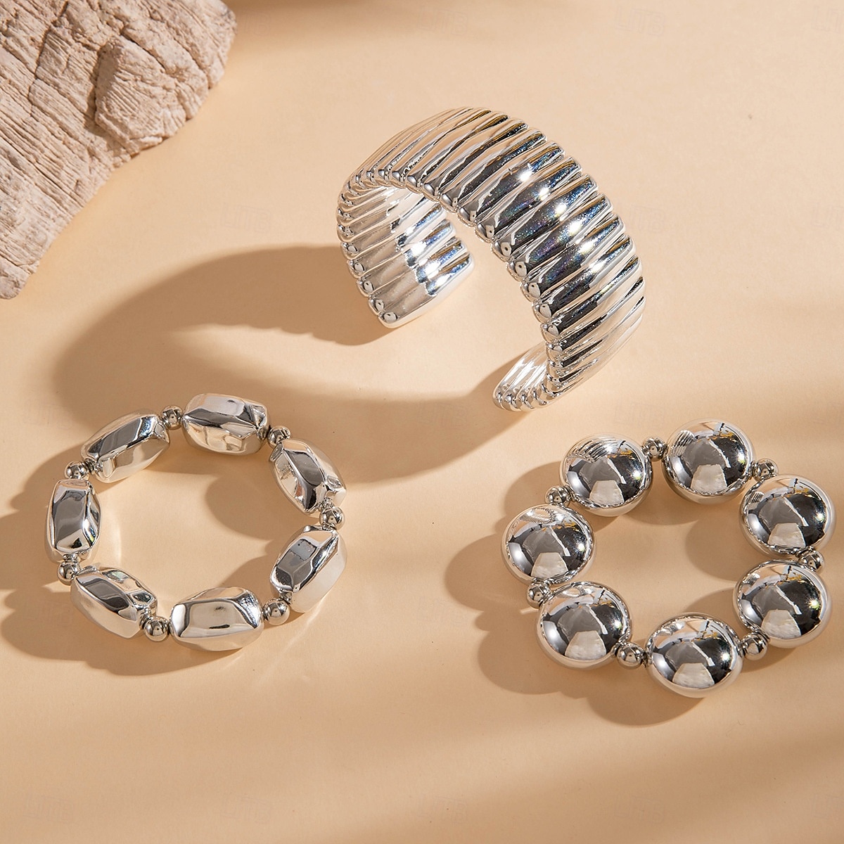 Samba Kiegészítők Boho Arany Színű Rétegezhető Karkötők - Műgyöngyök Széles Karperecek és Geometrikus Charm Bangle Nőknek Előadás Jelmez 2026 - $9.49 –P14