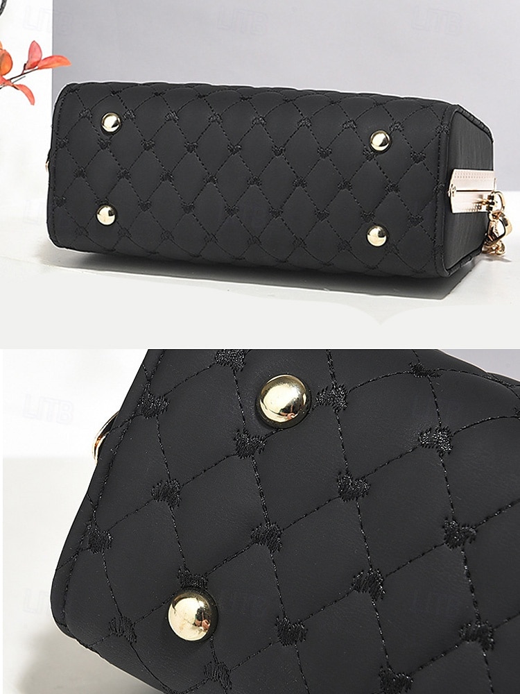 Γυναικεία τσάντα χειρός από λουστρίνι – κομψό καπιτονέ σχέδιο, έτοιμη για γάμο και μετακινήσεις, για πολλαπλές περιστάσεις με χρυσό λουράκι αλυσίδας 2026 - $34.99 –P7