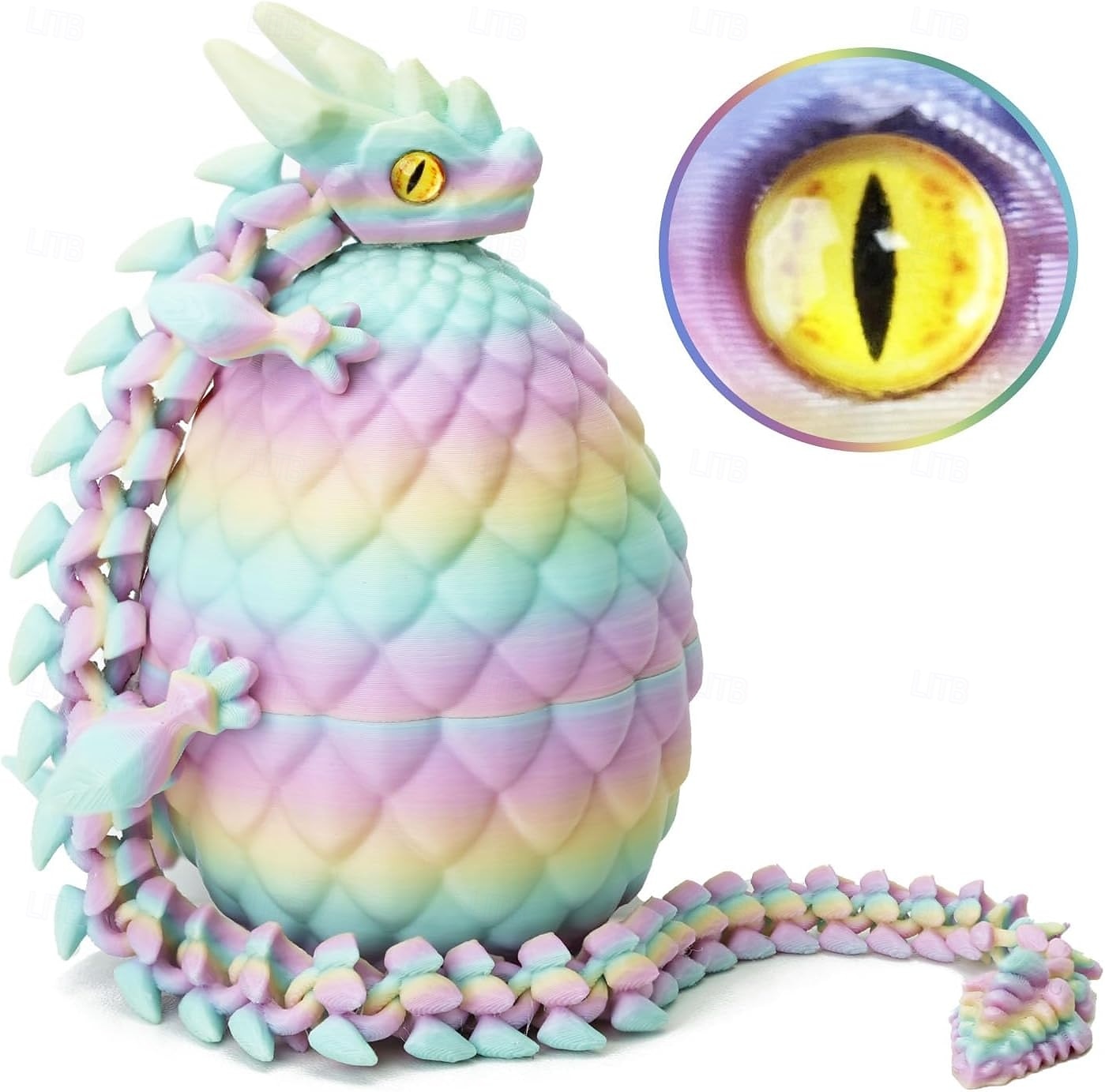 velikonoční 3D tištěná dračí vejce s drakem uvnitř, nezbytnosti do velikonočních košíků, náplně do velikonočních vajíček s tajemným krystalovým drakem, kloubová fidget zvířátka vytištěná 3D tištěnými 2026 - $16.99 –P5