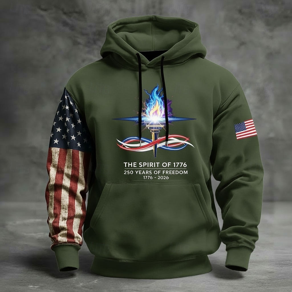 250º Aniversário da América Homens Moletom Moletom com capuz Manga Longa Festival Preto Azul Marinha Verde Tropa Cinzento Impressão 3D Inverno Primavera & Outono Designer S M L XL 2XL 3XL de 2026 por $31.99 –P3