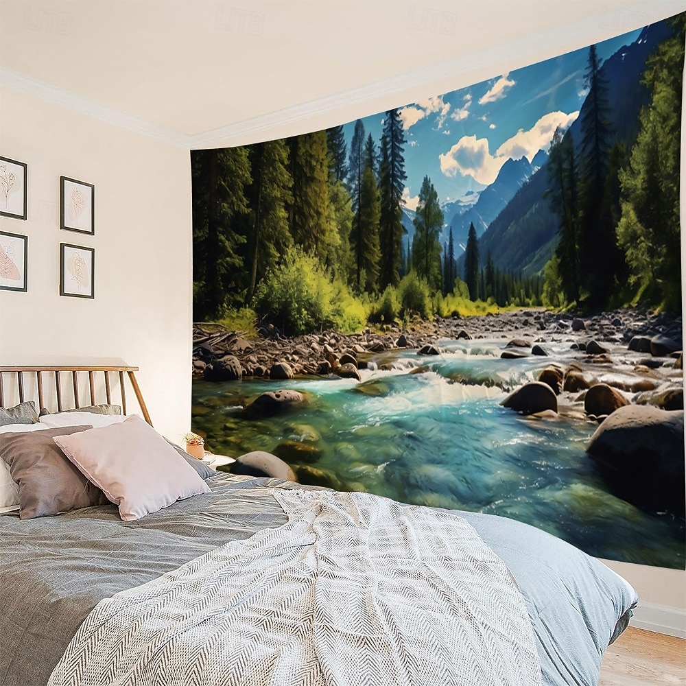 tapeçaria mural com paisagem de plantas naturais, arte em tapeçaria grande, decoração de fundo fotográfico, tecido para manta, cortinas, decoração para casa, quarto e sala de estar. de 2026 por $17.99 –P3