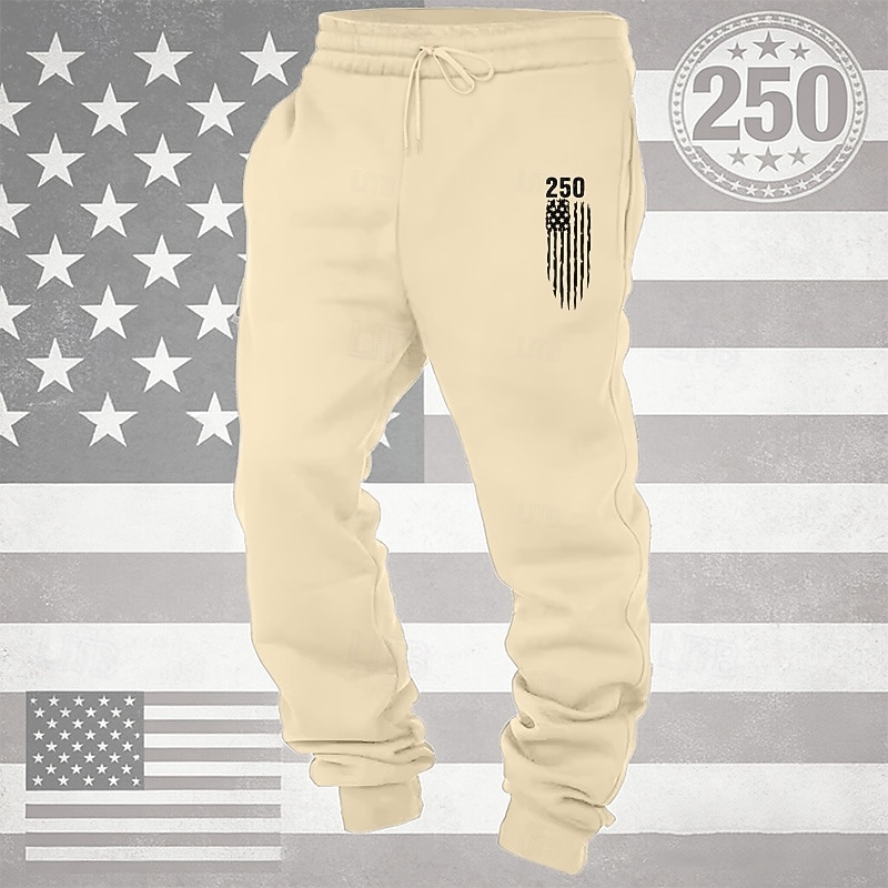 Herr Joggingbyxor Joggare Långbyxor Snörning Ficka Elastisk midja Landsflagga Komfort Andningsfunktion Dagligen Utomhus Amerikas 250-årsjubileum Semester Mode Vit Vin Microelastisk 2026 - $13.49 –P2