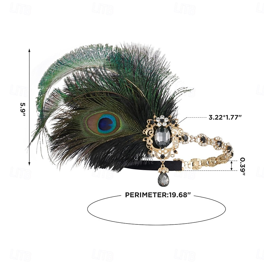 Vintage 1920s The Great Gatsby Flapper Headband The Great Gatsby Flapper Girl Feather Fancy Dress Women's Christmas Carnival Masquerade Retro Theme Party Charleston Dance Adults Headband 2026 - $22.99 –P3