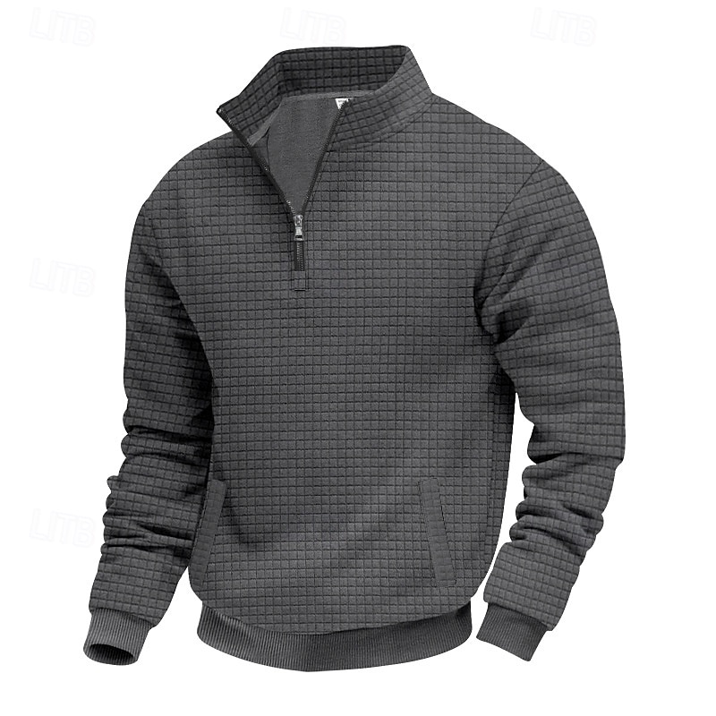 Herr Tröja Kvartströja med dragkedja Svart Ljusgrå Halv dragkedja Slät Ledigt Dagligen Sport & Utomhus Streetwear Grundläggande Höst Vinter Kläder Pull Tröjor Långärmad 2026 - $24.99 –P20