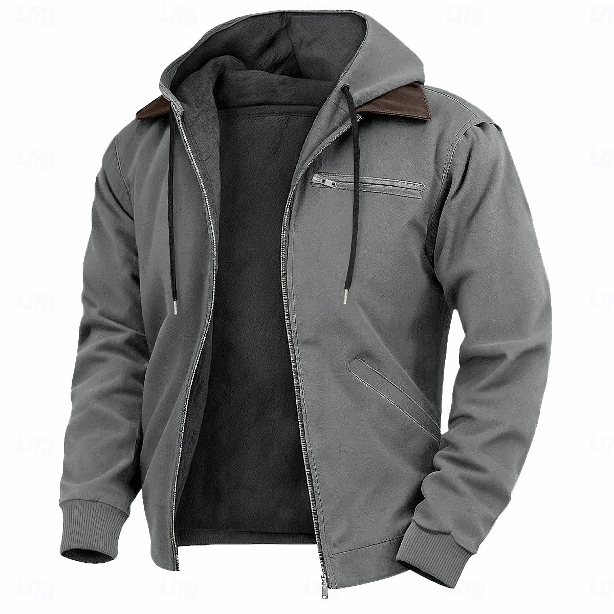 Per uomo Felpa con cappuccio Felpa con cappuccio a zip intera Felpa con cappuccio in pile Felpa con cappuccio foderata in pile Blu Marrone Verde Grigio Con Cappuccio Semplice Cerniera Sport & Outdoor del 2026 a $45.99 –P5