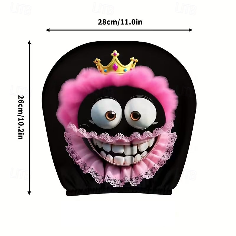 2 قطعة من أغطية مسند رأس السيارة المطبوعة عليها قبعة عيد الميلاد المدهشة، ديكور السيارة، بدون حشو، سهلة التركيب والغسل، مناسبة للسفر لمسافات طويلة لتخفيف التعب، ديكور سيارة مضحك مثالي 2026 - $9.49 –P14