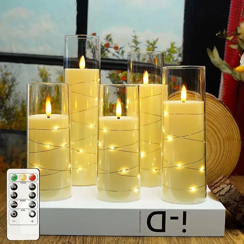 Kaars Zonder koorden Kerstmis Eenvoudig Modern AA-batterijen aangedreven 5 stuks 2026 - $26.99 –P5