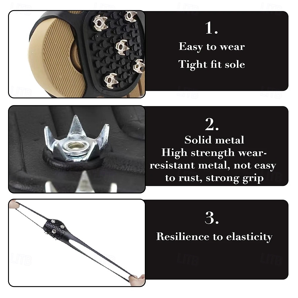 1 Pair 5 Studs Crampons For Snow And Ice Anti-Skid Shoe Spikes Anti-slip Covers For Shoes Climbing Cleats Crampons Strong Grip 2026 - $11.99 –P5