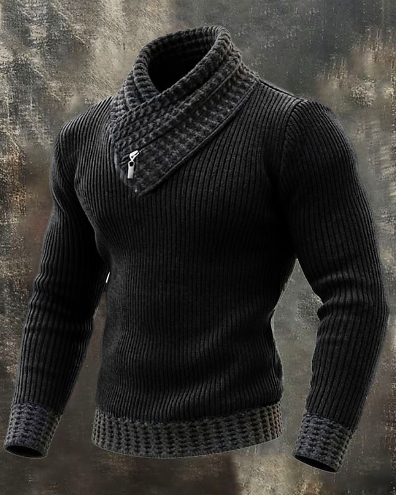 Homens Suéter Pulôver suéter Suéter de malha Estriado Tricotar Tops regulares Tricotado Côr Sólida Gola Alta Moda Roupa de rua Casual Roupa Diária Roupa Outono Outono & inverno Preto Vermelho M L XL de 2026 por $39.99 –P8