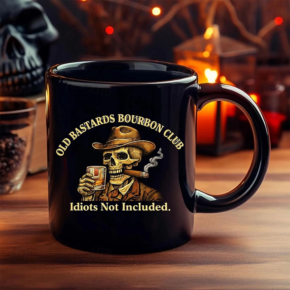 Old Bastards Bourbon Club-mugg, "Bourbon fixar nästan allt – idioter ingår inte" whiskymugg, vintage bourbonälskare-gåva 2026 - $16.99 –P5