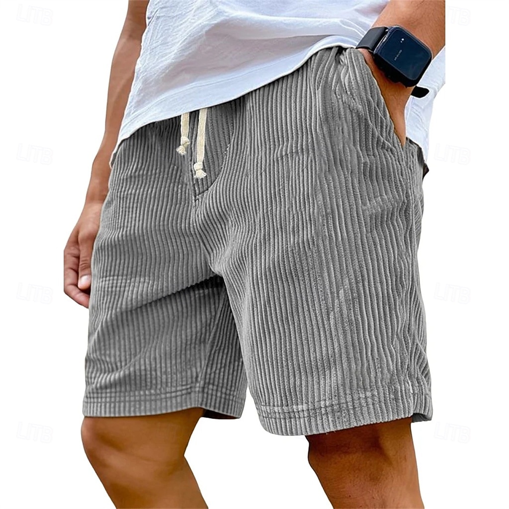Bărbați Pantaloni Scurți Pantaloni scurți casual Pantaloni scurți din velur Cordon Talie elastică Culoare solidă Confort Lungimea genunchiului Zilnic În aer liber Haine de strada Vacanță Modă Negru 2026 - $18.99 –P6