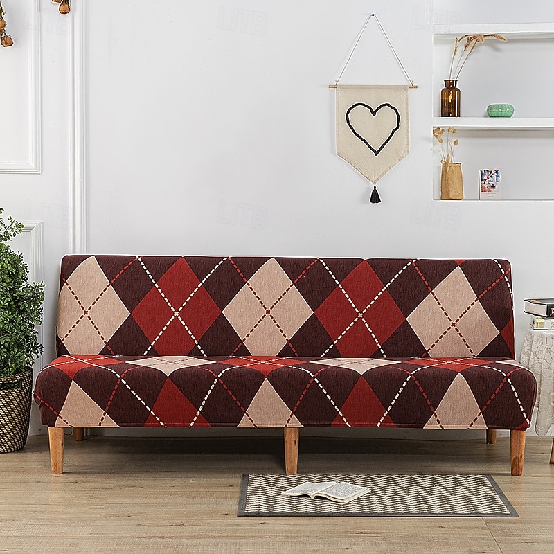 Housse de canapé-lit extensible en tissu imprimé, disponible en 3 tailles différentes, housse de canapé sans accoudoirs, housse de banc élastique, protection décorative pour le Nouvel An, décoration de 2026 ? $30.99 –P4