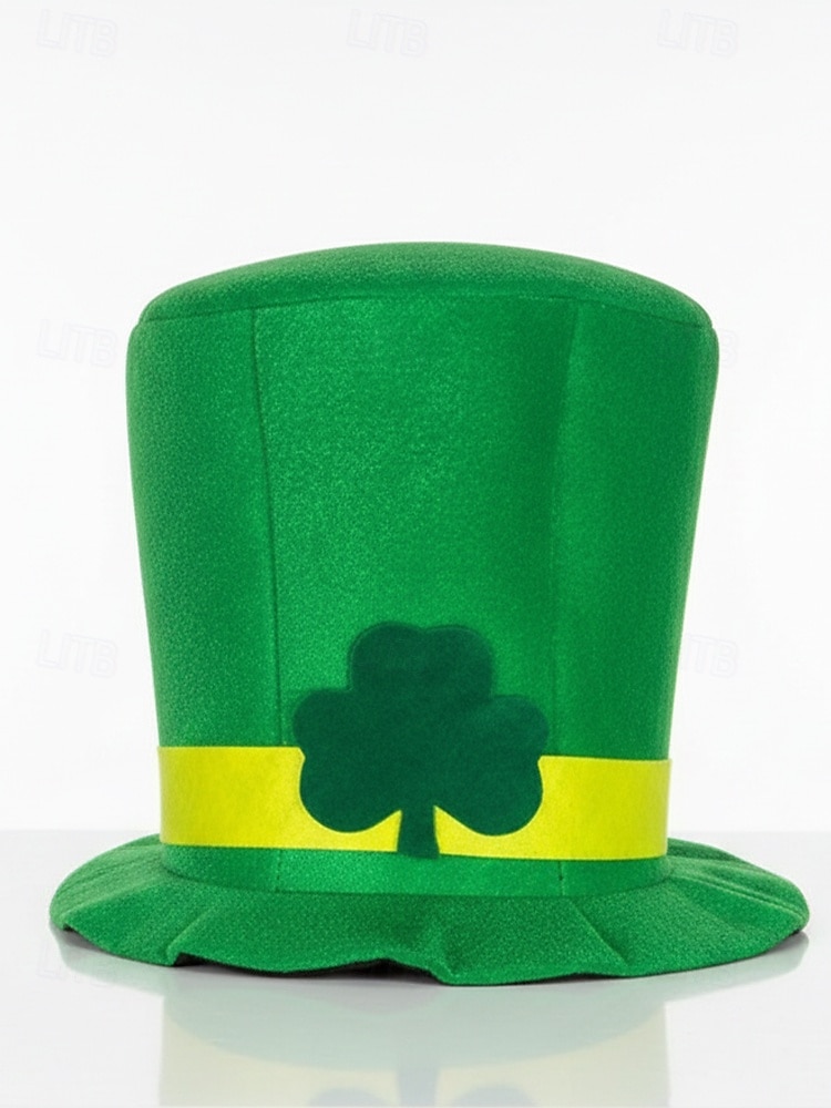 2026年 男性用の聖パトリックの日のレプラコーン帽子と偽のひげのセット、取り外し可能な偽のひげが付いた緑のアイルランドの衣装のトップハット、柔らかいポリエステル素材、パレード、パーティー、フェスティバルの衣装に使えるマルチカラーオプション  コレクション – $19.99 –P5