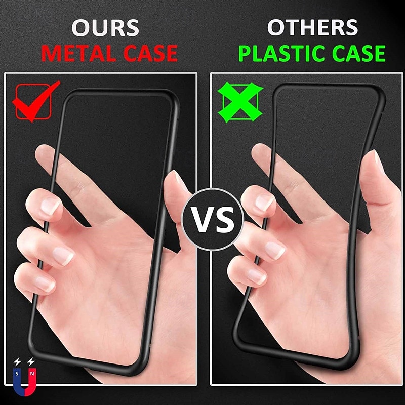 Phone Case For iPhone 17 Pro Max 17 Air 16 15 14 Pro Max Plus Magnetic Adsorption Crystal Clear Detachable Transparent Magnetic Armor Tempered Glass Metal 2026 - $20.99 –P10