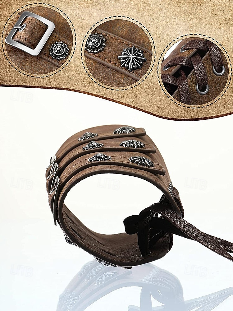 Männer Multi-Farben Kunstleder Armstulpen - mehrfarbiges Accessoire für Karneval Maskenball und Themenpartys 2026 - $18.99 –P8