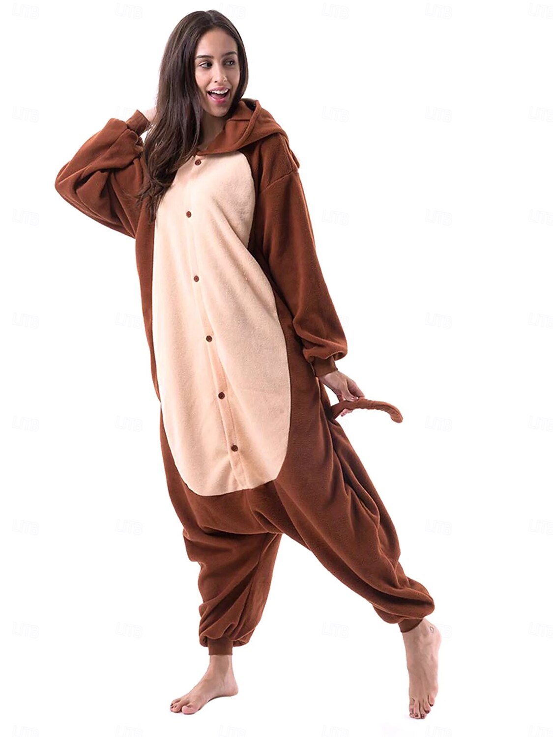 Kigurumi Pajamas Group Costume Onesie Costume Animal Monkey Warm Comfy Hooded Fleece Adults' Men's Women's Unisex Halloween Carnival Party Performance Homewear Dress Up 2026 - $44.99 –P5