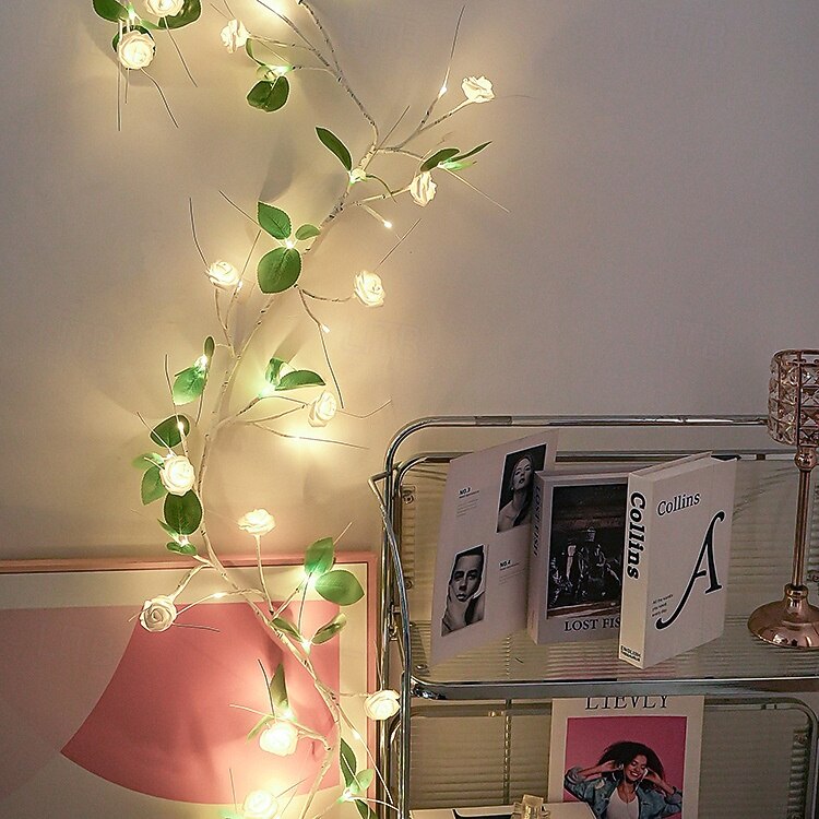 1.8M 48 LED Beads Artificial Rose Vine String Lights, Waterproof with Timer, AAA Battery Box, Indoor/Outdoor Bedroom, Living Room, Garden, Party, Wedding, Holiday Decoration 2026 - $25.99 –P9