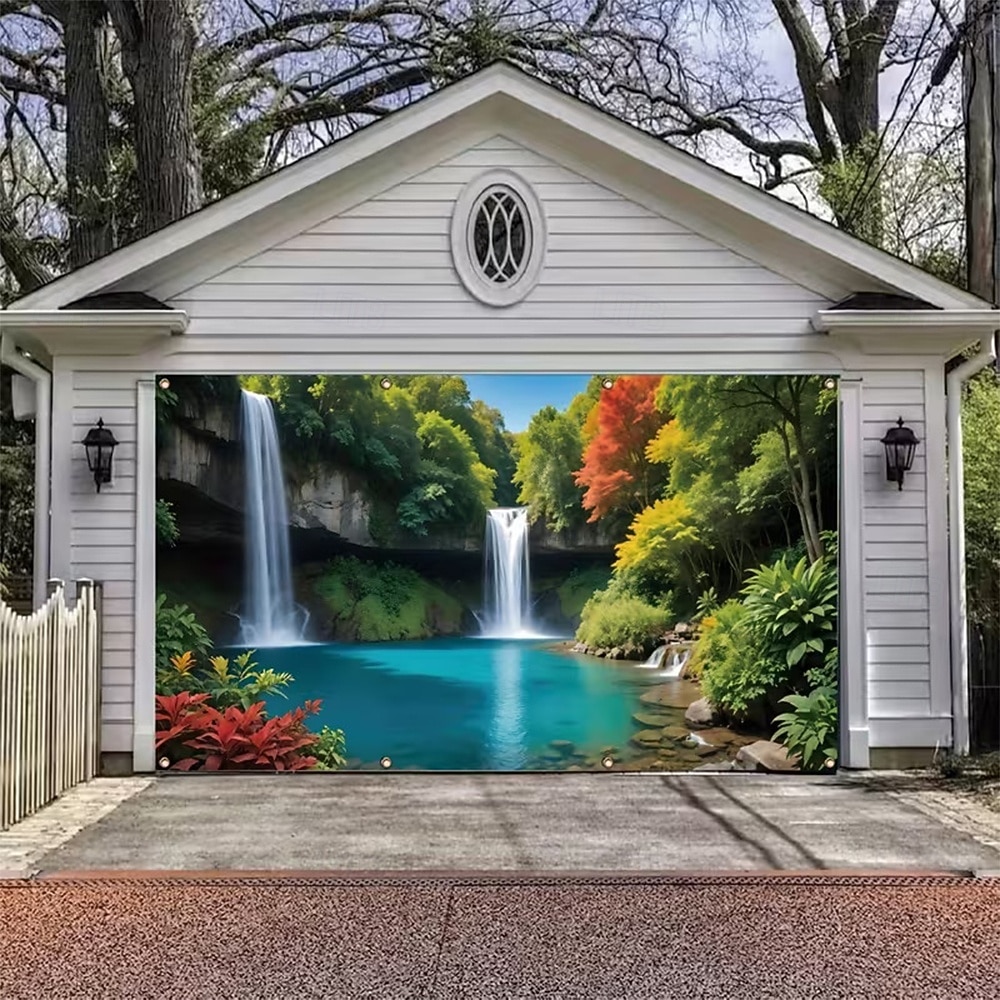 tapisserie Couverture de porte de garage Grande suspension Cascade 森林 3D Soirée Outdoor Arrière-plans de prise de vue Porte d'Entrée Décoration d'intérieur de 2026 ? $49.99 –P3