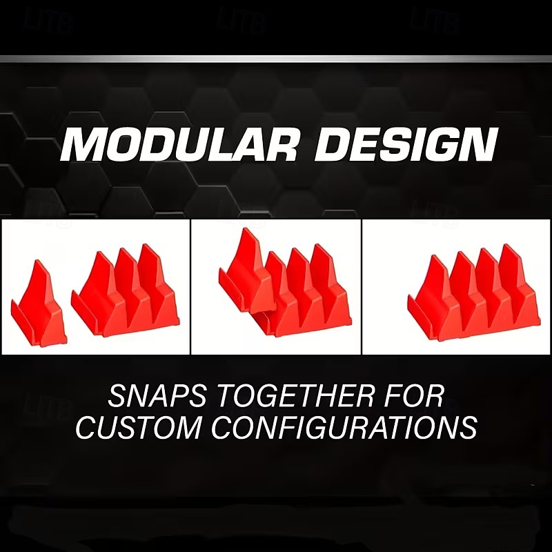 Набор магнитных шестигранных ключей — профессиональный модульный ящик для инструментов, прочный полипропиленовый материал, вертикальный органайзер для инструментов с 23 отделениями, черно-красный, 2026 - $16.99 –P12