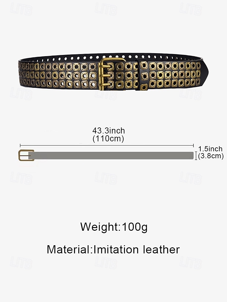 Men's Multi-Color Faux Leather Studded Eyelet Belt - Steampunk, Punk Rock, or Carnival Masquerade Costume Accessory 2026 - $14.99 –P10