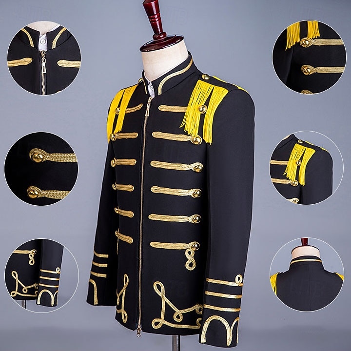 Retro Vintage Rococo Coat Masquerade Circus Jacket Long Sleeves Prince Aristocrat Fancy Dress Men's Carnival Masquerade Event / Party Adults' Coat Fall & Winter 2026 - $102.99 –P4
