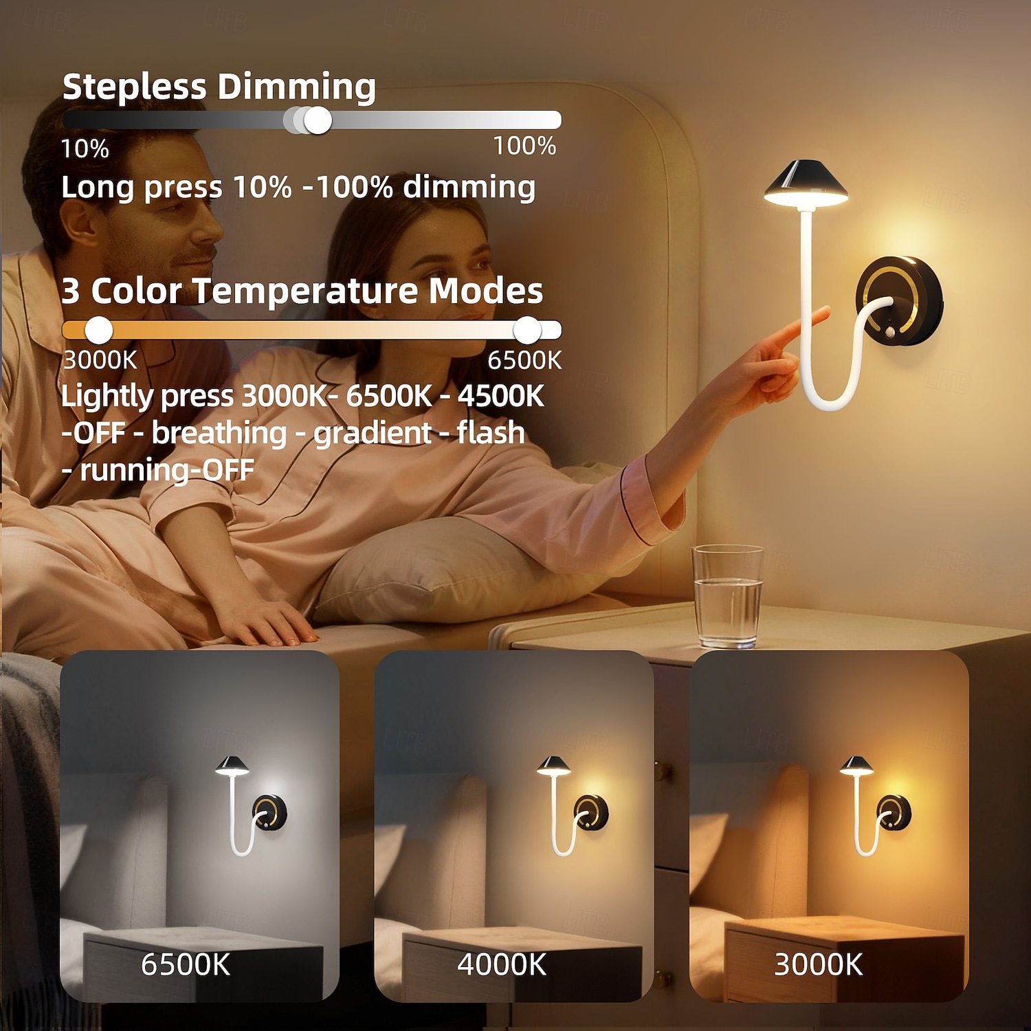 Cordless Table Lamps Rechargeable, Battery Operated LED Desk Lamp Outdoor Waterproof Portable Touch Dimmable Table Night Light for Patio Restaurant Dining Home Black 2026 - $27.99 –P10