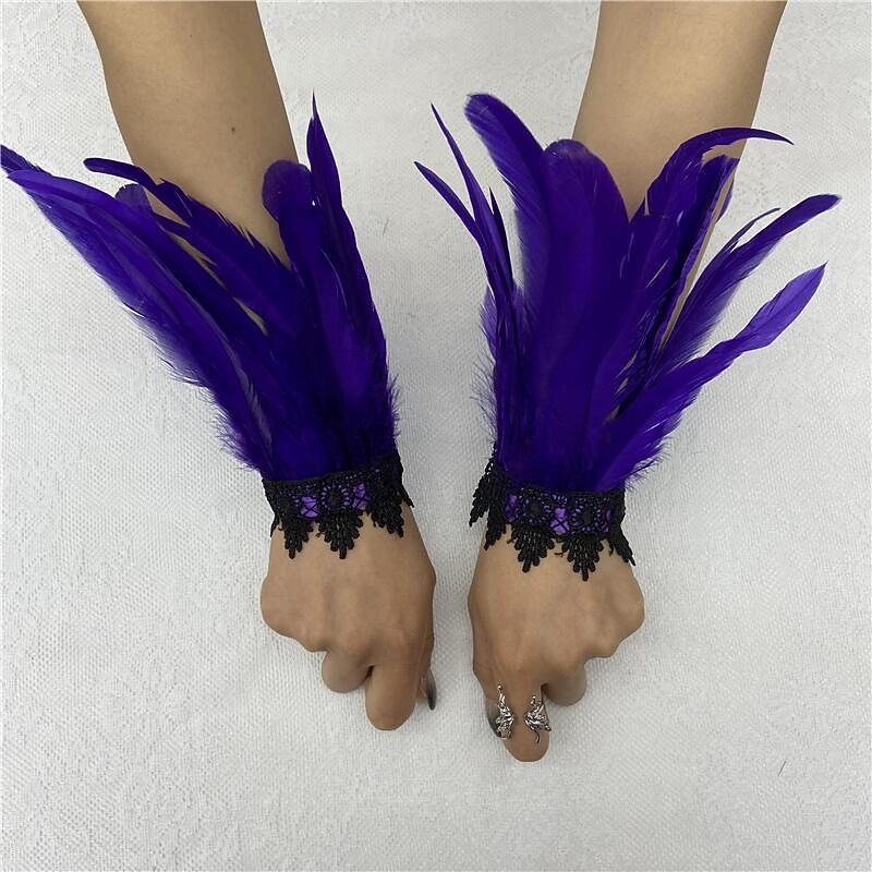 Carnaval 2026 Accesorios de Samba del Carnaval de Río Muñequeras de Plumas Negras con Encaje - Pulseras Elegantes para Fiestas Gatsby Disfraz de Festival de Brasil 2026 - $8.99 –P20