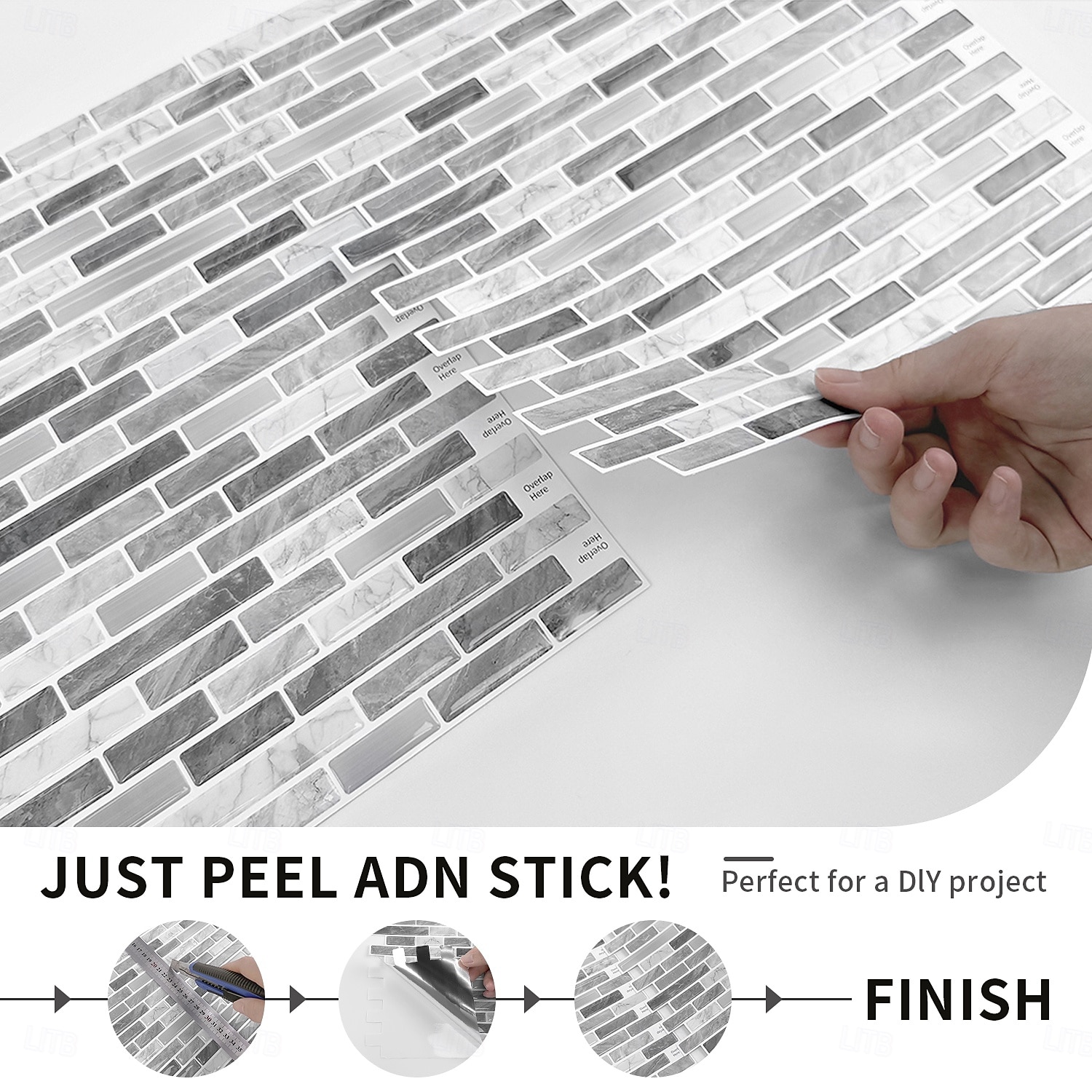 Azulejos autoadhesivos de mármol para salpicadero, 10 hojas, para cocina, lavadero, caravana, alquiler, 12 x 12 pulgadas 2026 - $56.99 –P5