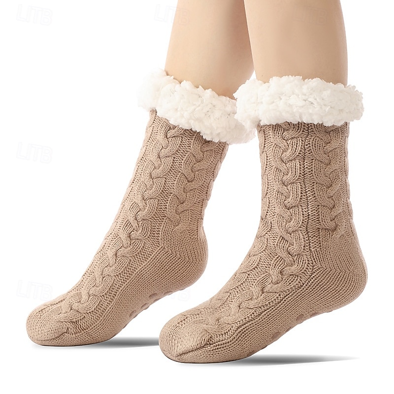 Calcetines de cachemira ultra gruesos para mujer, calcetines de casa suaves y antideslizantes con agarre, calcetines navideños cálidos y acogedores, calcetines de invierno suaves e inherentes. 2026 - $21.99 –P10