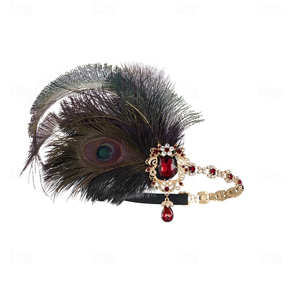 Vintage 1920s The Great Gatsby Flapper Headband The Great Gatsby Flapper Girl Feather Fancy Dress Women's Christmas Carnival Masquerade Retro Theme Party Charleston Dance Adults Headband 2026 - $22.99 –P8