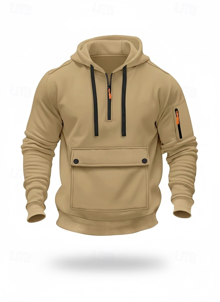 Per uomo Felpa con cappuccio Felpa con cappuccio a zip intera Nero Blu marino Cachi Grigio chiaro Grigio scuro Con Cappuccio Semplice Tasca Quotidiano Sport & Outdoor Ferie Poliestere Streetwear del 2026 a $13.99 –P6