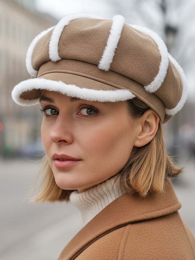 Women's Thickened Polyester Plaid Hat with Bow Detail, Available in Multiple Colors – Perfect for Fall and Winter Fashion 2026 - $14.99 –P4