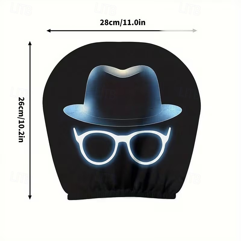 2pcs Cartoon Big-Eyed Face Printed Car Headrest Covers, Interior Decoration, Universal Fit, Washable, Easy to Install, Suitable for Long Trips Or Road Trips, Perfect Quirky Car Decoration 2026 - Kč154 –P26