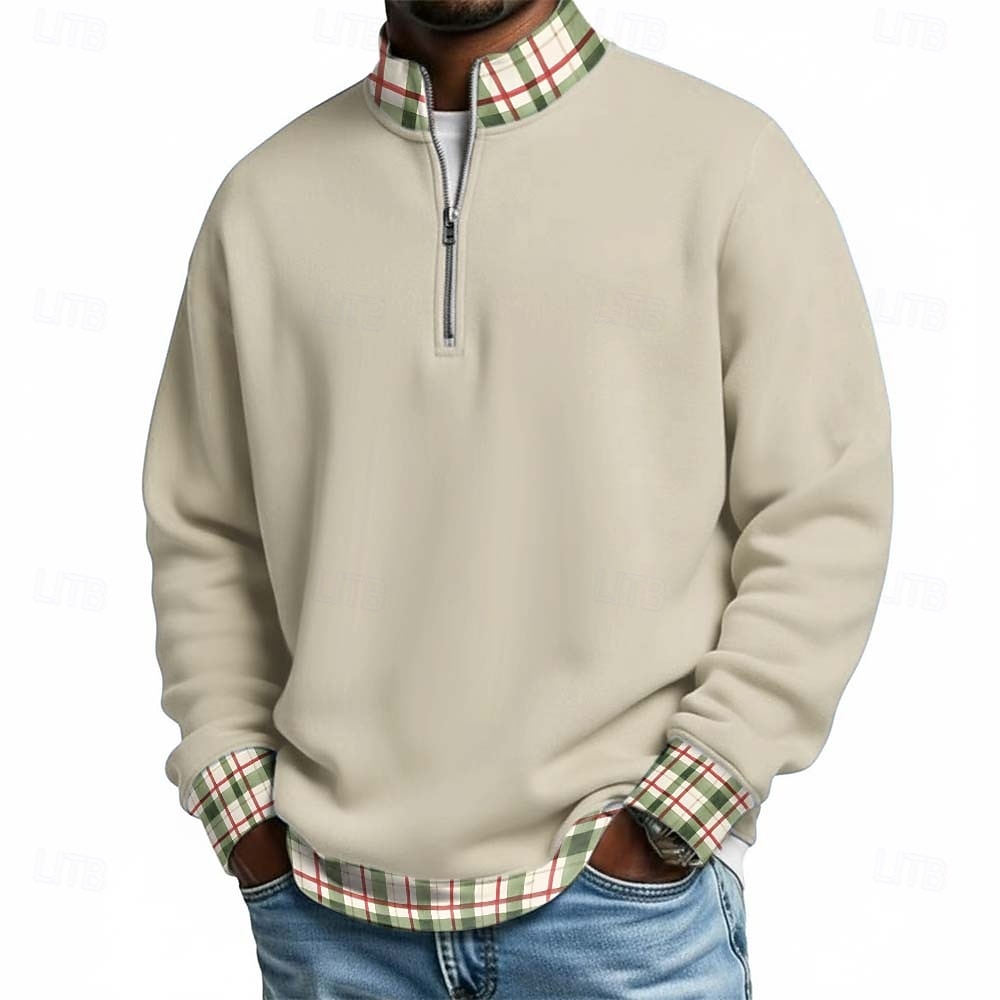 Per uomo Plaid Magliette Polo a Nido d'Ape Polo con zip Manica Lunga Magliette polo Colletto alla coreana Casual Scuola Athleisure Ferie Abbigliamento quotidiano Stampa 3D Polo con cerniera a un del 2026 a $24.99 –P3