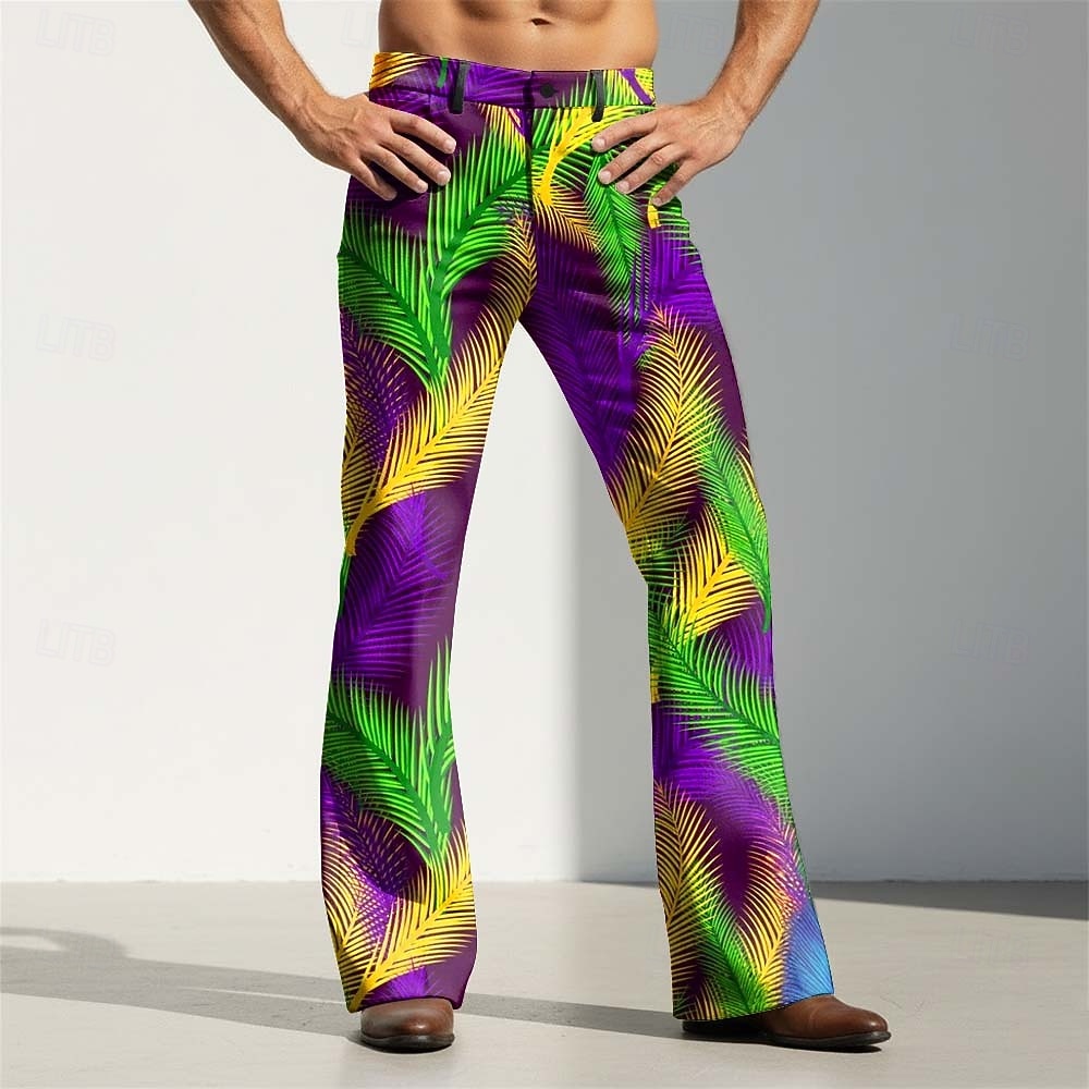 Martedì grasso Per uomo Piume Inchiostro splash Carnevale Pantaloni Pantaloni da discoteca Pantaloni a zampa d'elefante anni '60 e '70 Misura del girovita medio Vintage Retrò Feste Ferie Tasche del 2026 a $31.99 –P2