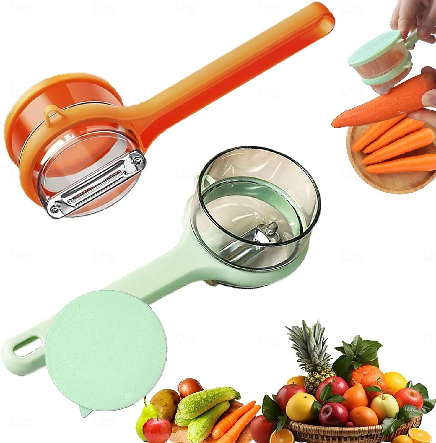 2 obieraczki do warzyw do kuchni, obieraczka do ziemniaków, obieraczki do owoców, marchwi i warzyw, wbudowany chwytak do obierek, obieraczka z ergonomicznym, antypoślizgowym uchwytem, można myć w 2026 - $9.99 –P1