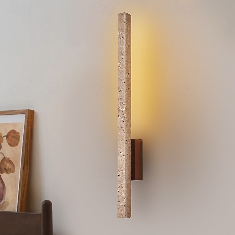 Applique da parete in travertino in stile nordico, lampada da parete lineare in pietra naturale, lampada da tavolo lunga, lampada da comodino minimalista, corridoio del soggiorno e della camera da del 2026 a $339.29 –P1
