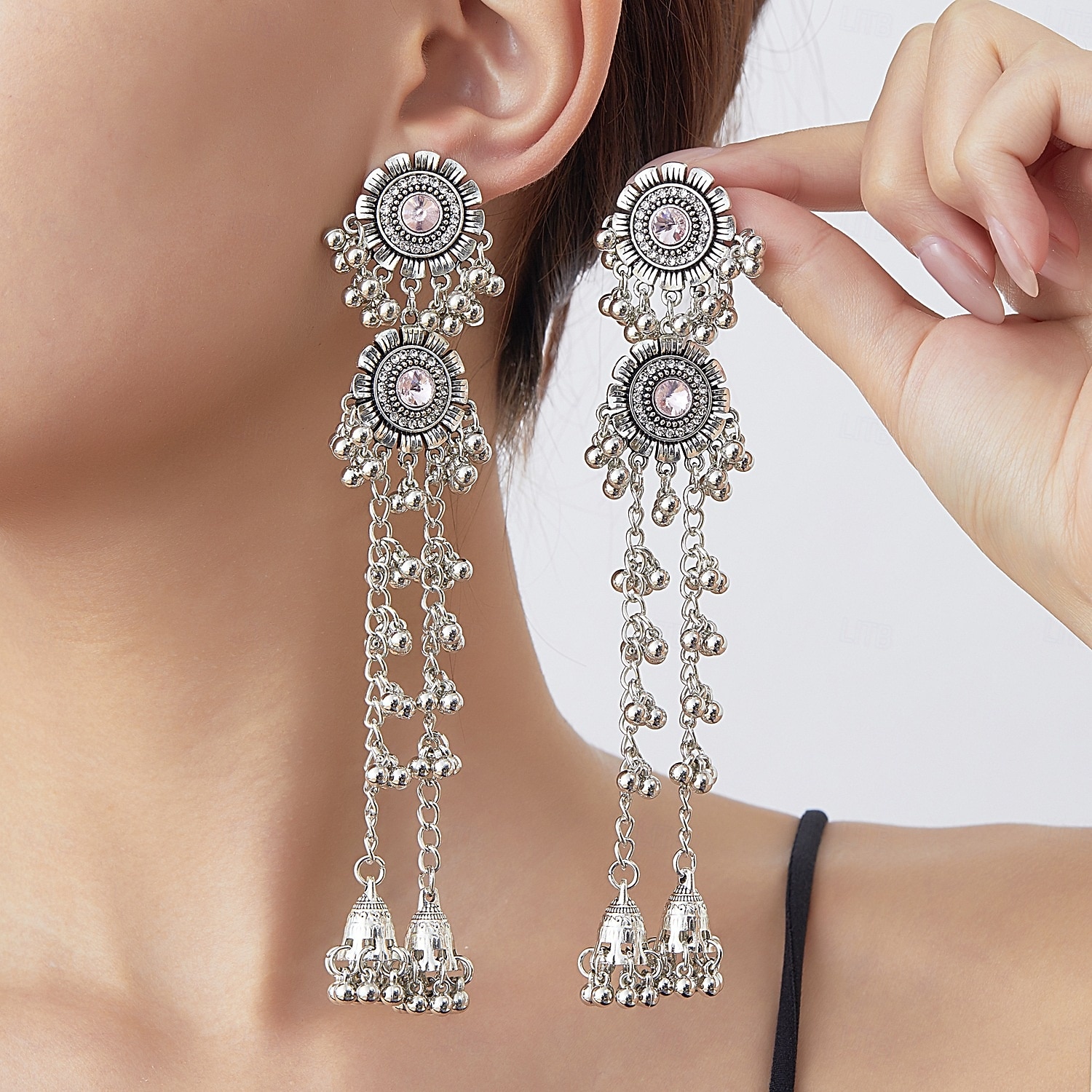 Жен. Серьги-слезки Черный Белый Цвет шампанского Сплав Богемия Винтаж 2026 - $11.99 –P6