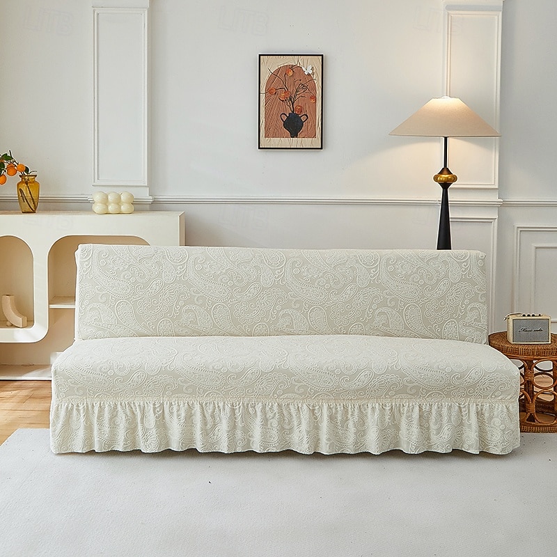 2 eri kokoa hameen helmatyylinen jacquard-kangas käsinojaton vuodesohvan päällinen sohvan uudenvuoden koristepäälliset joustava suoja joustava penkin päällinen 2026 - $97.99 –P4