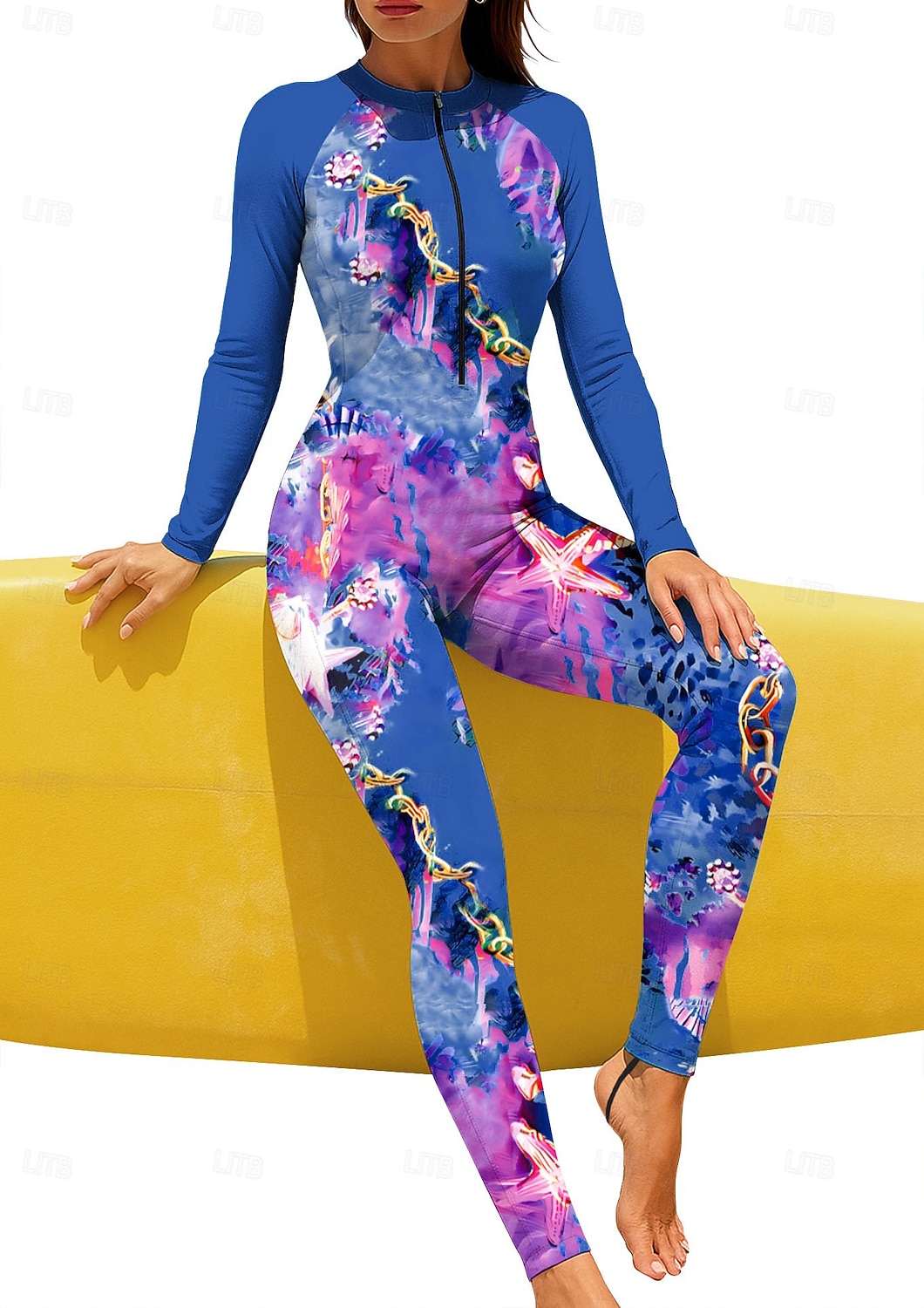 Mulheres Normal Anti Atrito Proteção solar de corpo inteiro Roupa de banho Leopardo oceano Com sutiã embutido Zíper Frontal Proteção Solar UV Cobertura Total UPF50+ Manga Longa Corpo Inteiro Roupa de de 2026 por $49.99 –P4