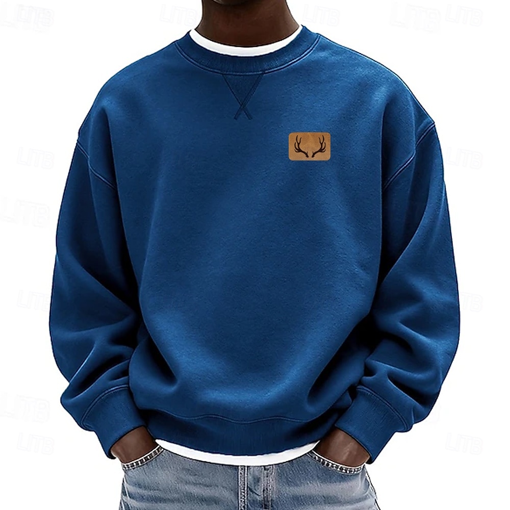 Per uomo Tinta unica Felpa Manica Lunga Felpe Girocollo Abbigliamento Sportivo Classico Casuale Quotidiano Tutte le stagioni Blu Nero Blu reale Abbigliamento progettista Stampa 3D S M L XL 2XL 3XL del 2026 a $32.99 –P5